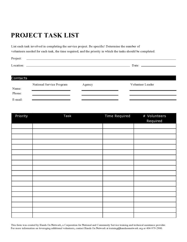task list