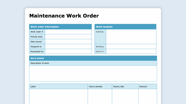 Tasks To Be Completed Template For Word - work order form template