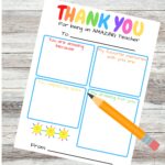 Teacher Appreciation Fill In The Blank - Teacher Appreciation Gift; Printable Fill in the Blank Kids Thank You ...