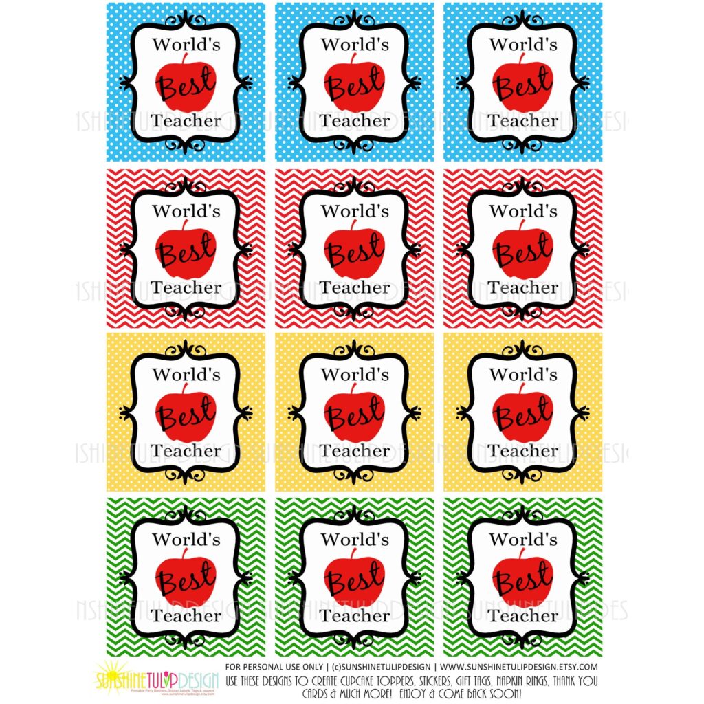 Teacher Gift Tags Printable Free - gift tags sticker labels plant stakes