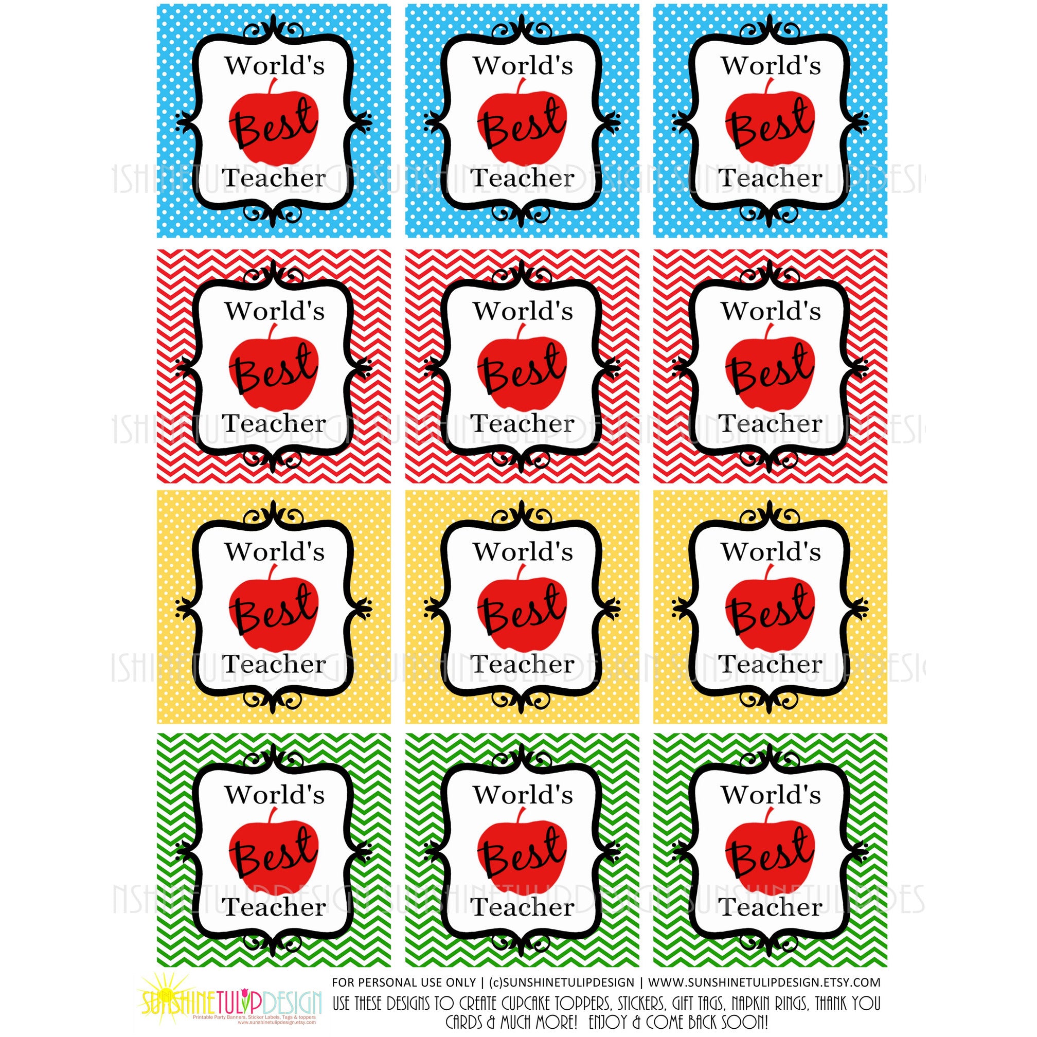 Teacher Gift Tags Printable Free - gift tags sticker labels plant stakes