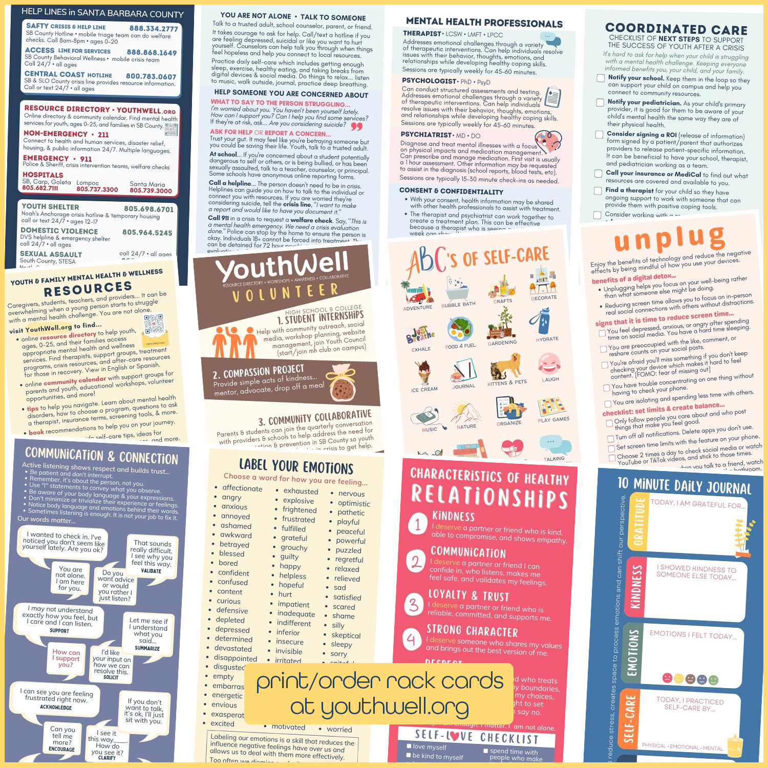 Teen Checklist Rack Card Template - materials