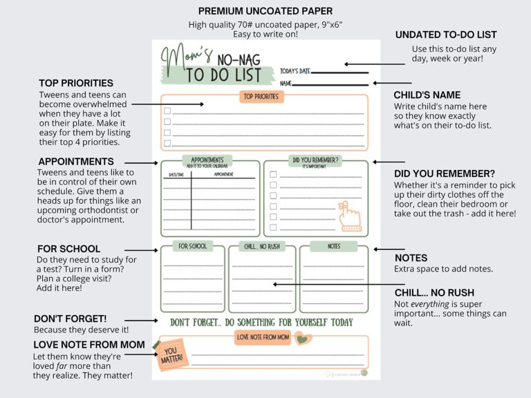 Teen To Do List Template - B09K5RZY76