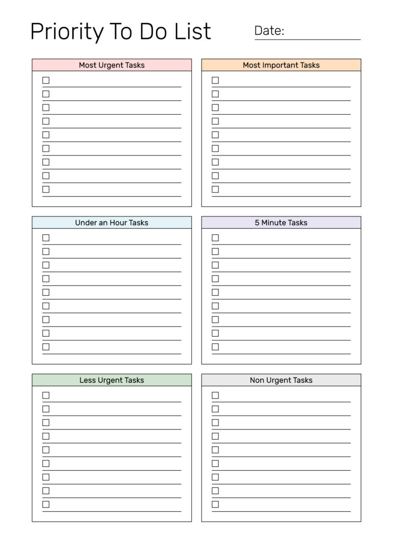 Template For A Daily Stuff Checklist - checklist templates