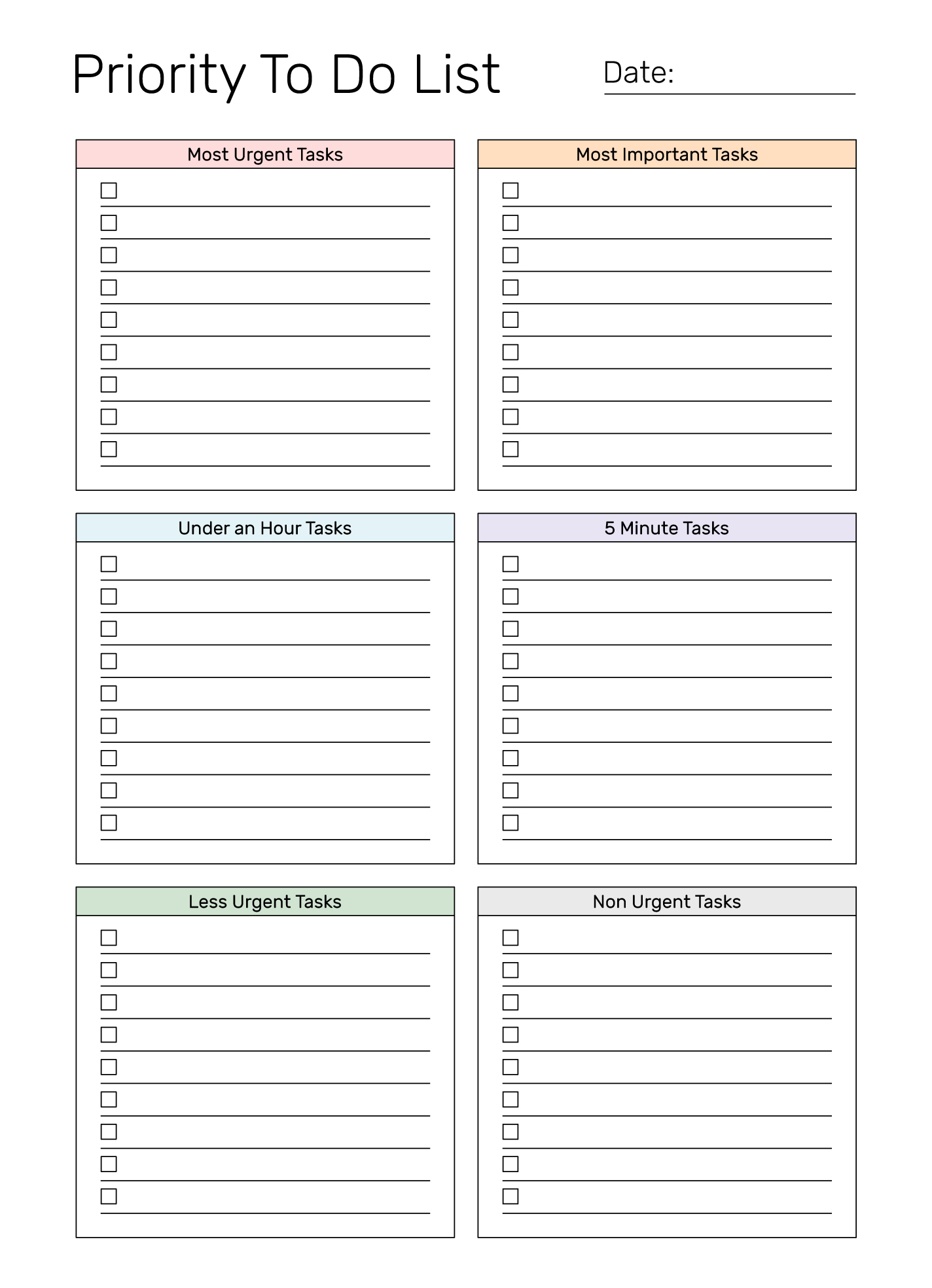 Template For A Daily Stuff Checklist - checklist templates
