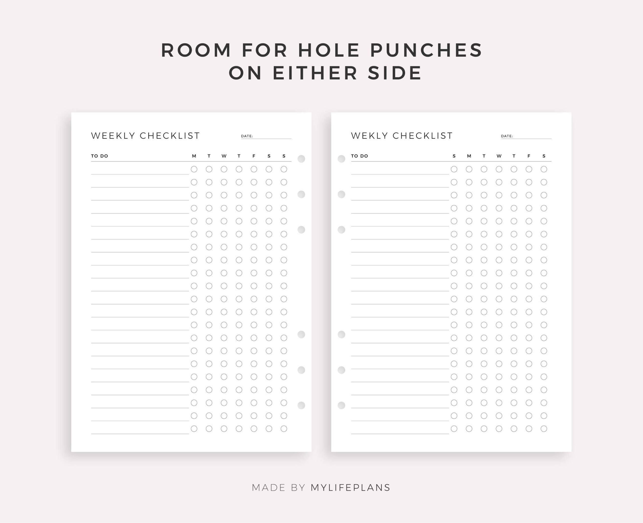 Template For Check Off List - Weekly Checklist Printable Fillable Weekly To Do List Template Task List 14215485