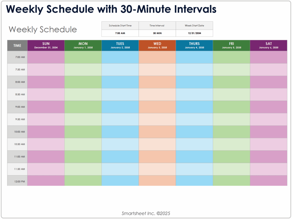 Template For To Do Schedule - free weekly schedule templates excel