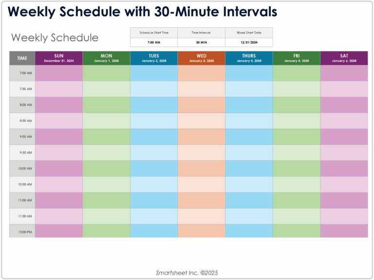 Template For To Do Schedule - free weekly schedule templates excel