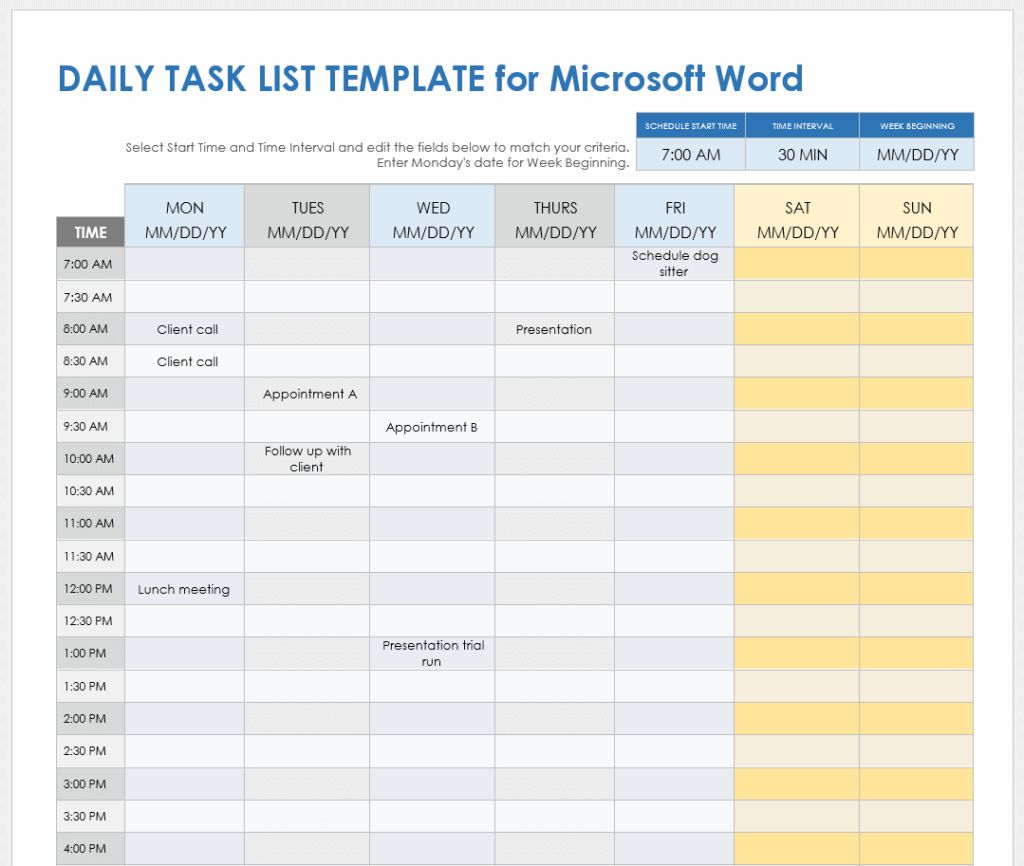 Template To Do List In Word - ms word task list templates