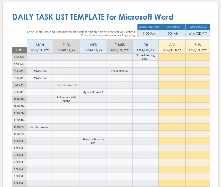 Template To Do List In Word - ms word task list templates
