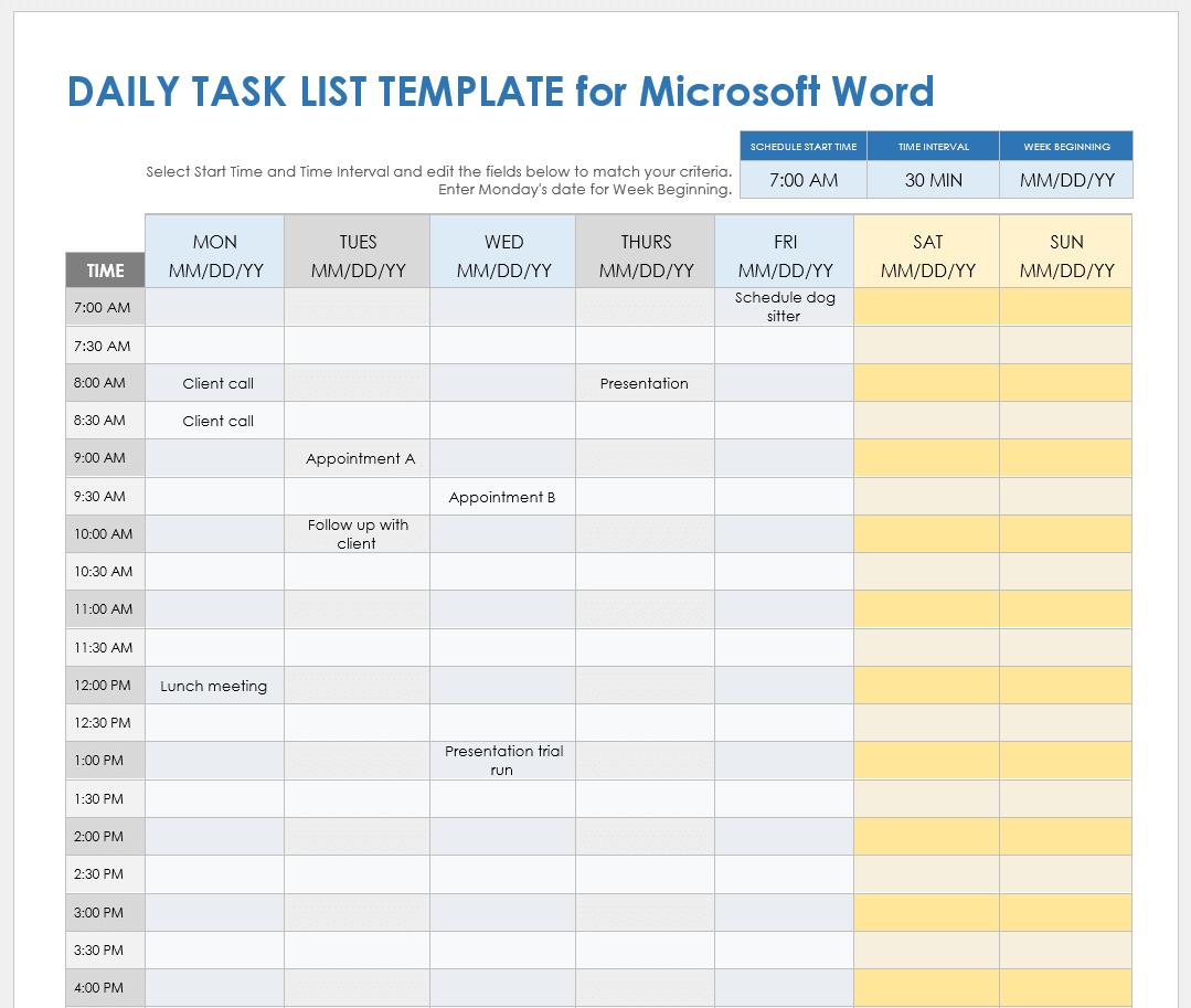 Template To Do List In Word - ms word task list templates