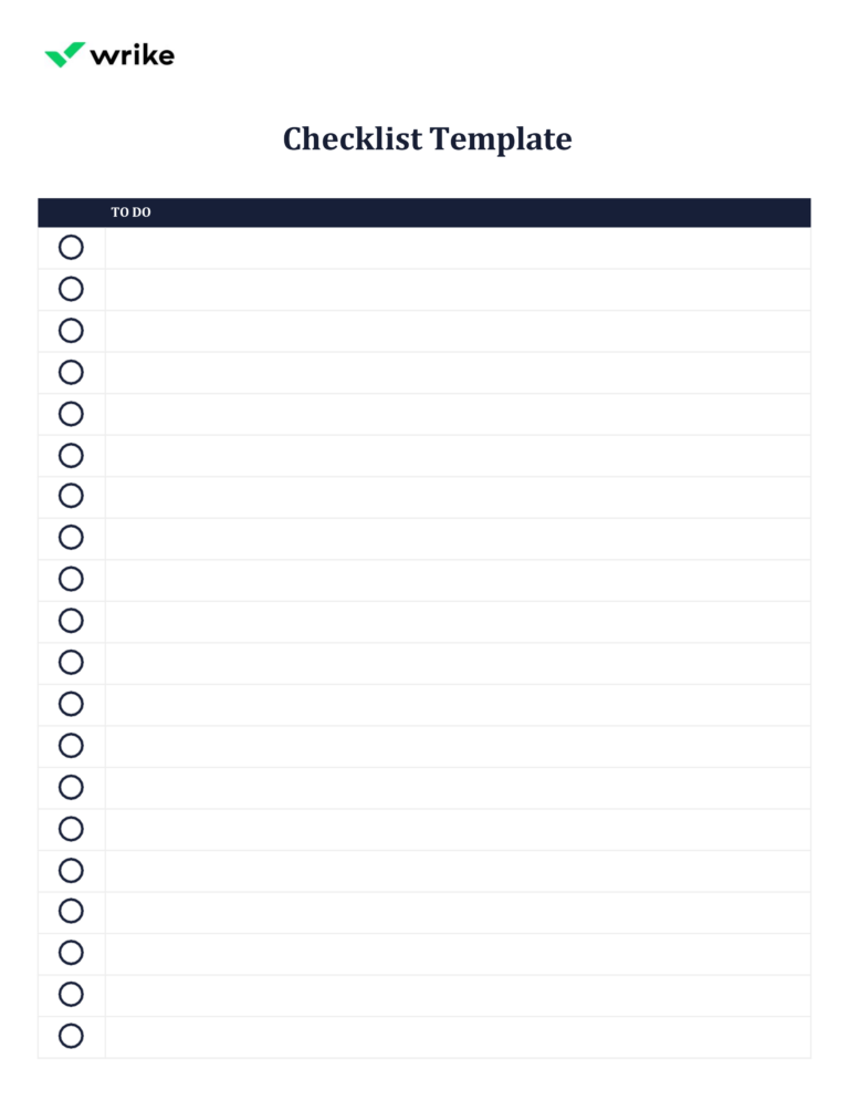 Template Word To Do List - to do list template