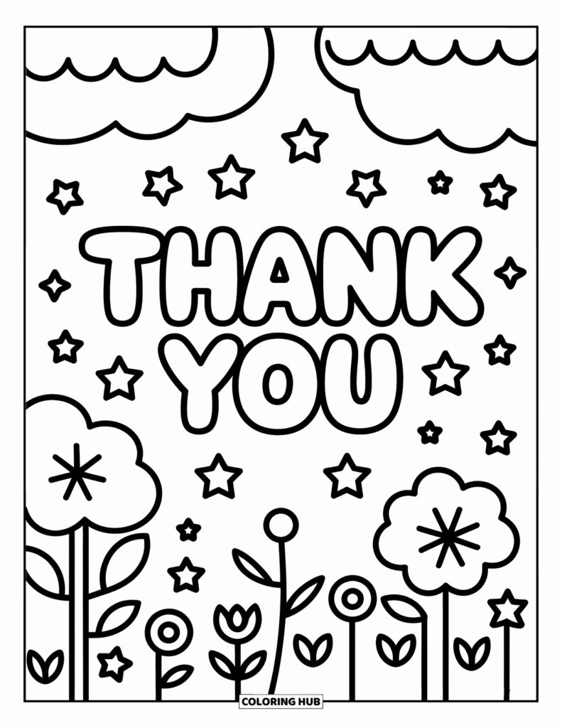 Thank You Coloring Pages Printable - 125+ Thank You Coloring Pages for Kids & Adults (Free)