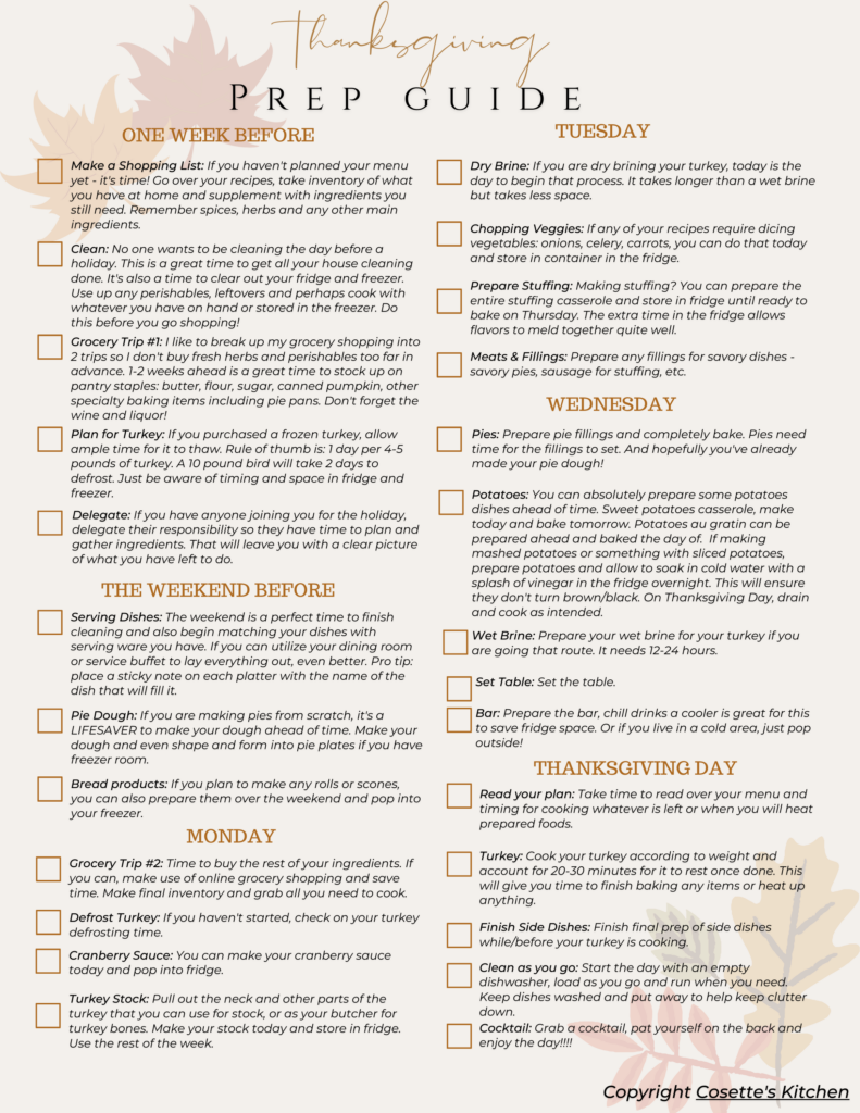 thanksgiving prep guide thanksgiving prep guide