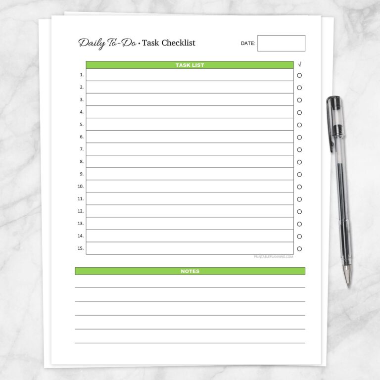 The To Do List Checklist - daily to do list task checklist printable