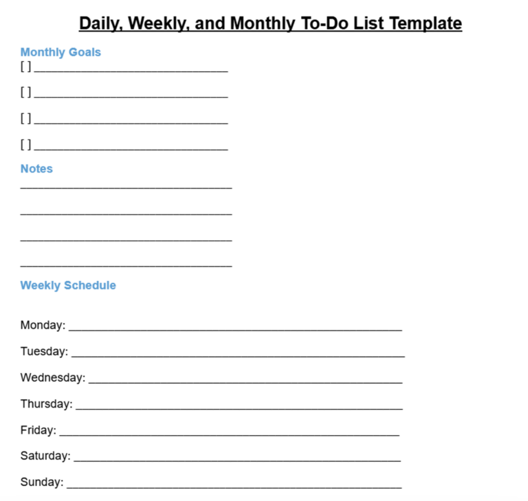 Thing To Do List Template - to do list template