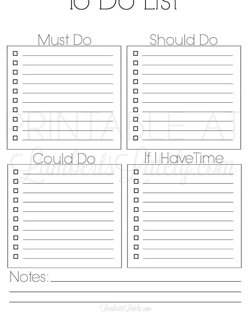Things To Do Check List Template Freee - daily to do list printable