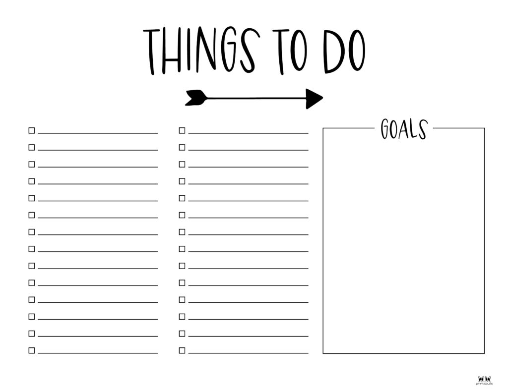 Things To Do List Printable Template - to do lists