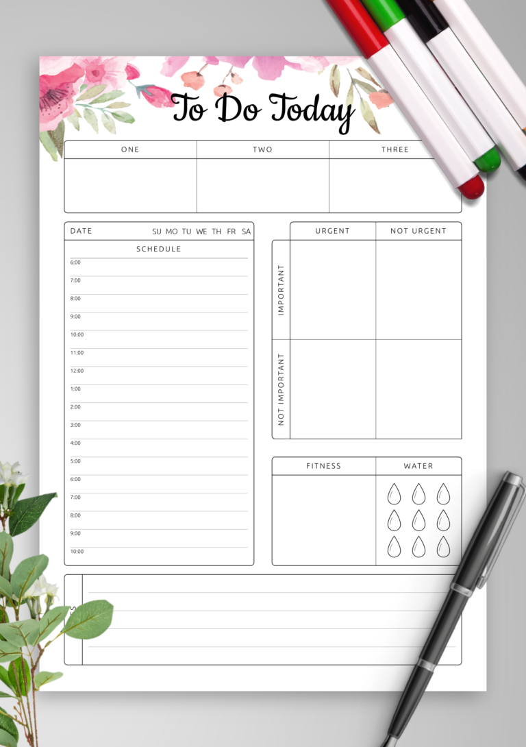 Things To Do Today Checklist Template - to do today