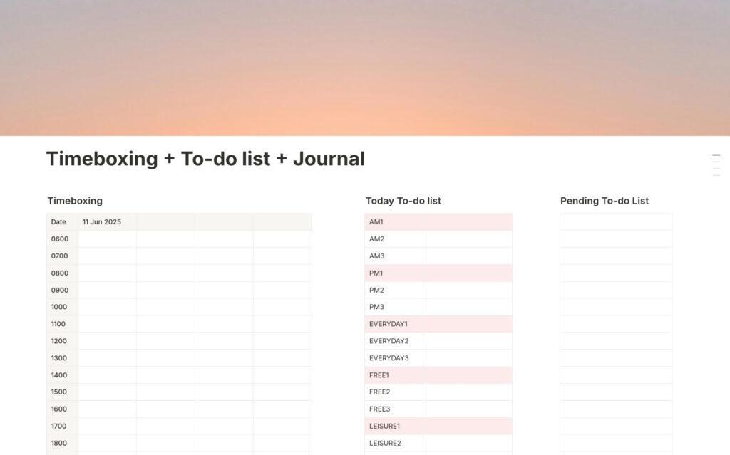 timeboxing todolist