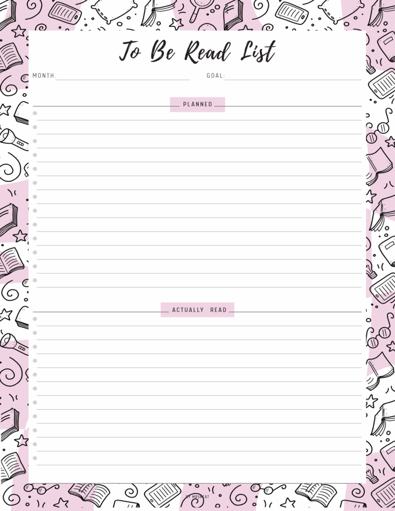 to be read list template printable to be read list template printable