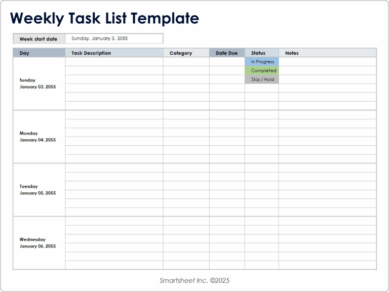 To Do Check Off List Template - 15 free task list templates