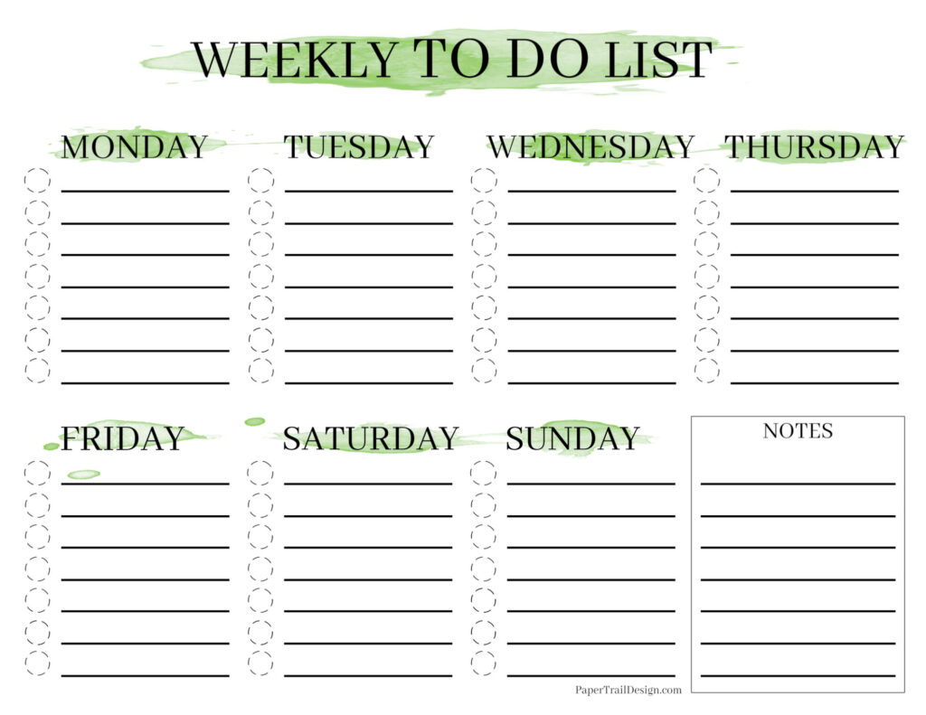 To Do List Checklist Template - weekly to do list template