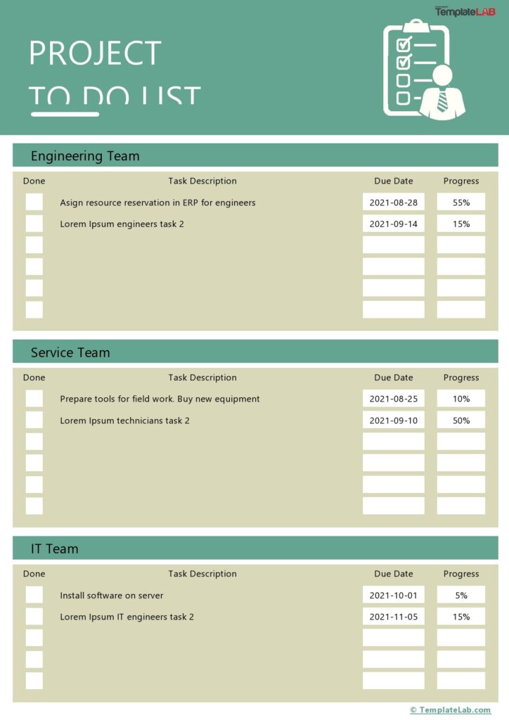 to do list checklist templates