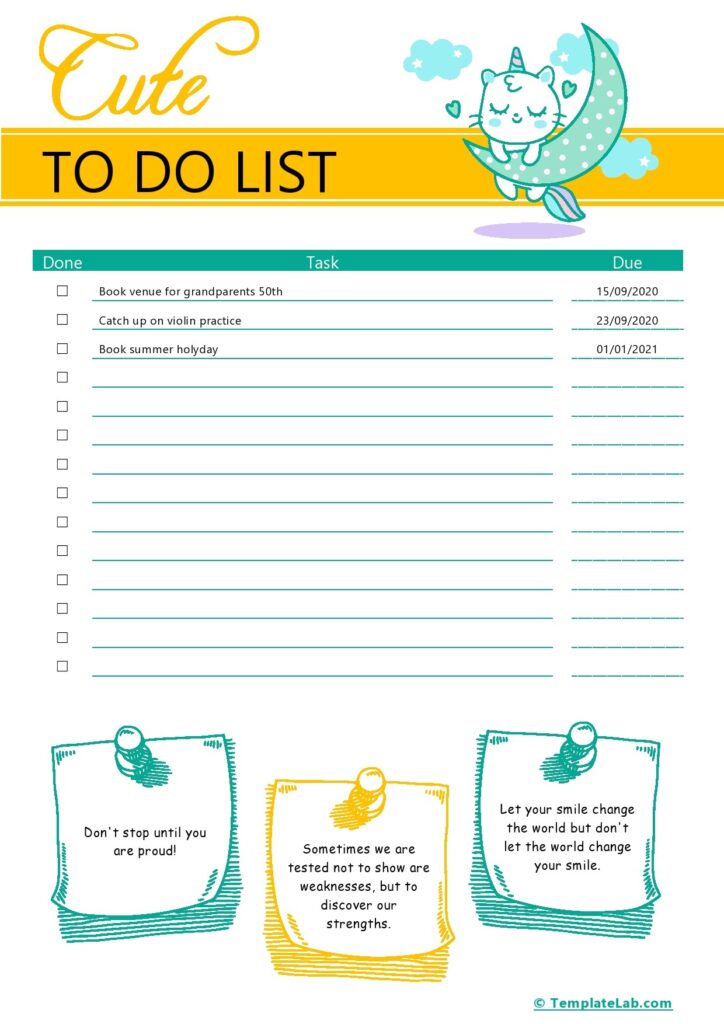 to do list checklist templates