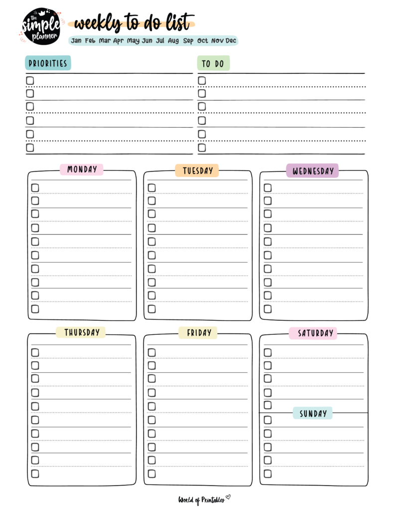 To Do List Daily Template - weekly to do list template