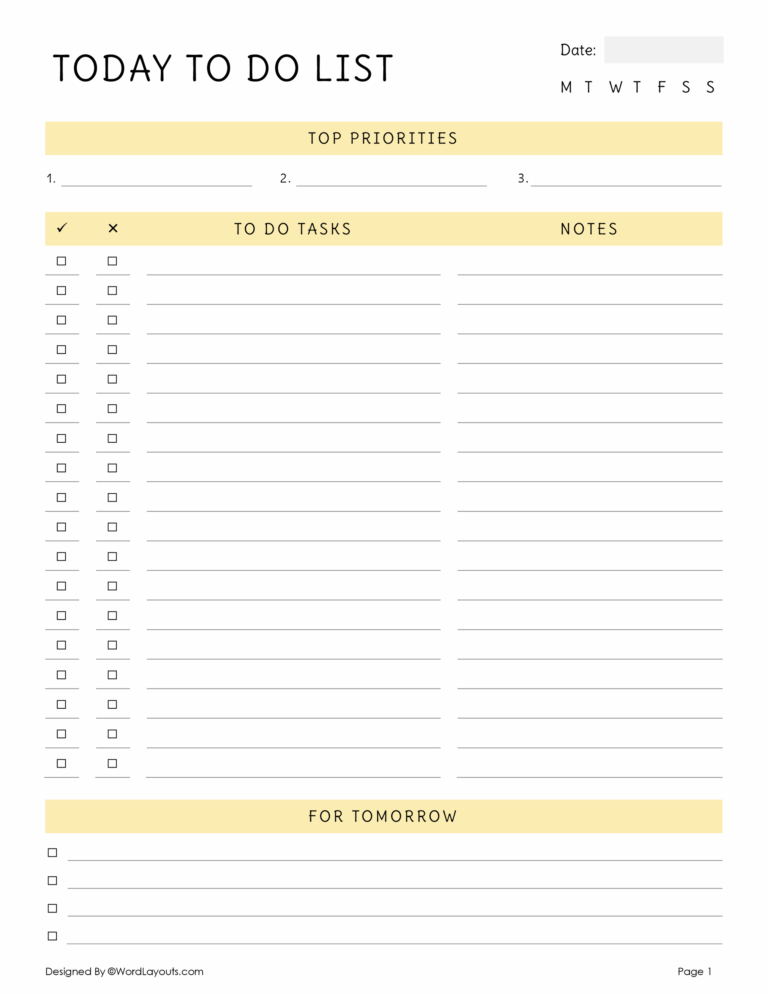 To Do List Docs Template - prioritized to do list template with notes