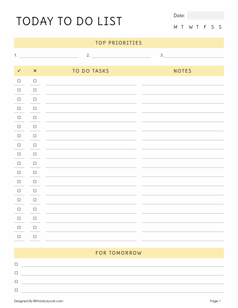 To Do List Docs Template - prioritized to do list template with notes