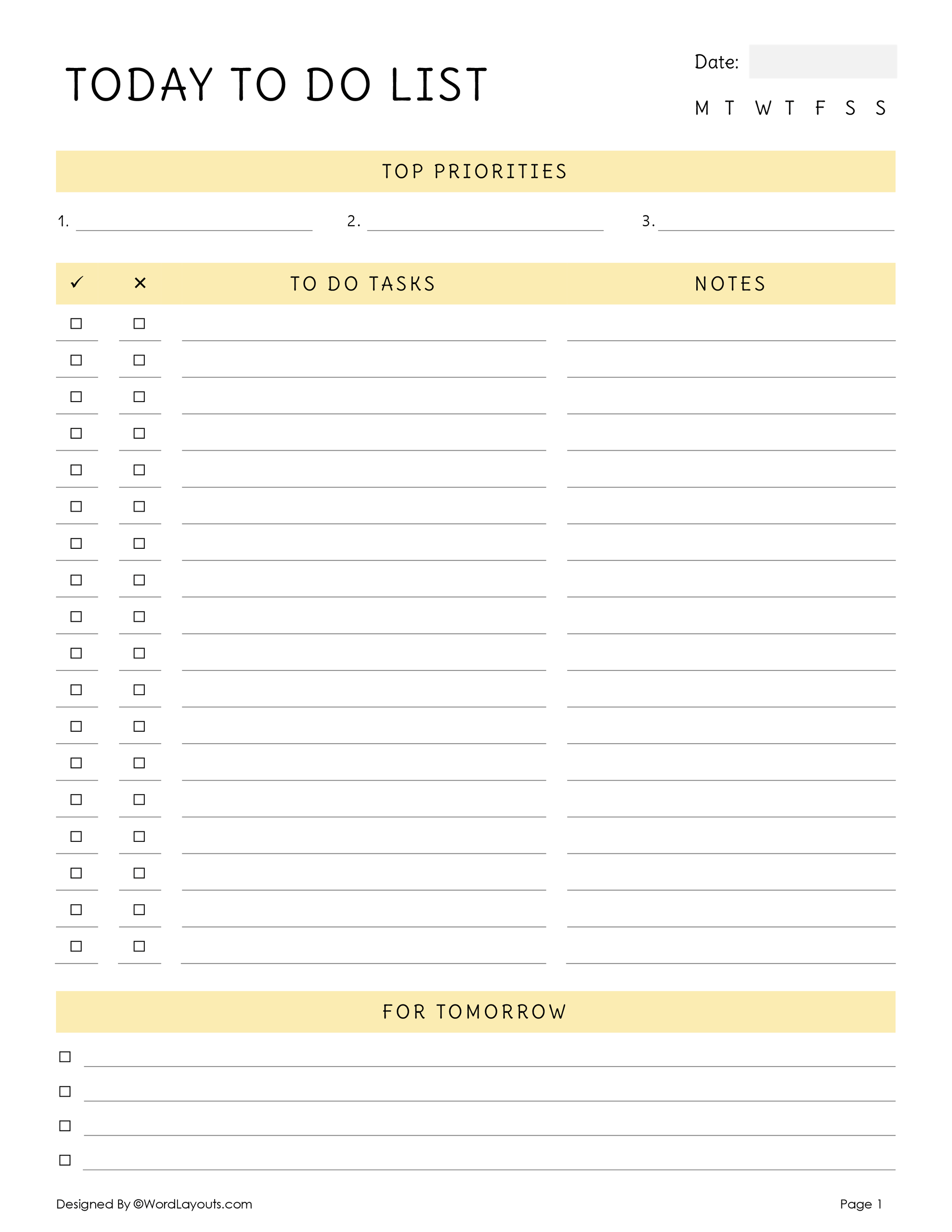 To Do List Docs Template - prioritized to do list template with notes