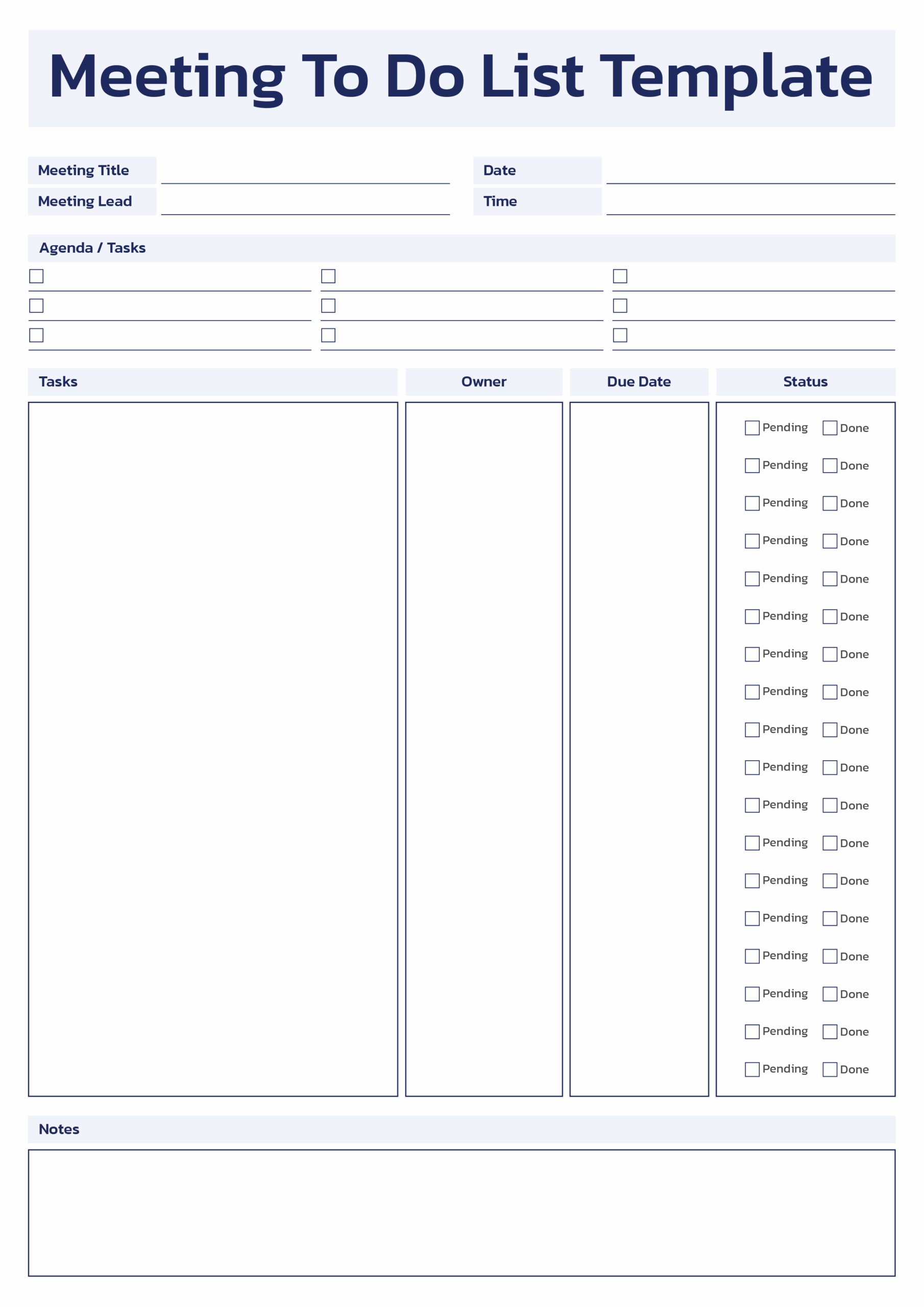 To Do List Document Template - to do list templates