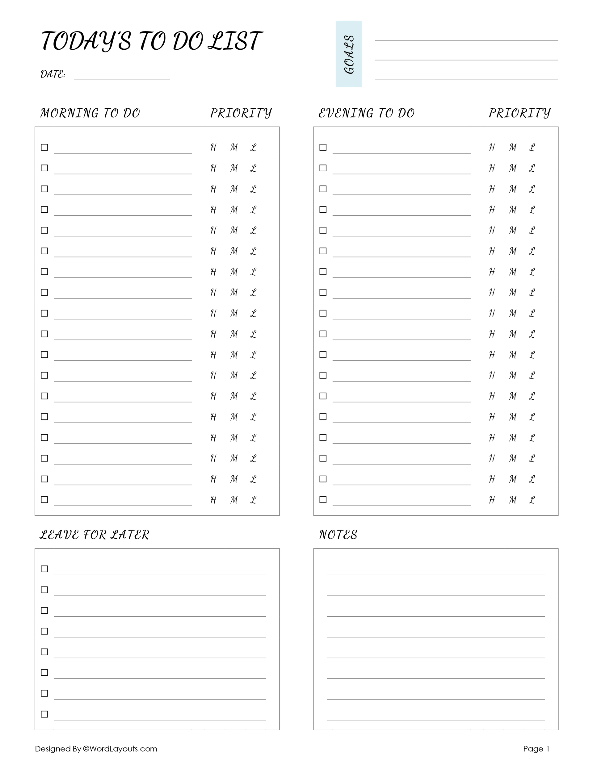 To Do List Editable Template - to do