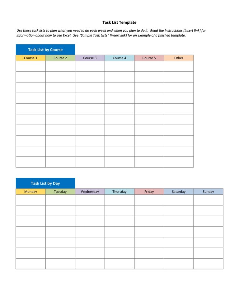 To Do List For Employees Template - task list