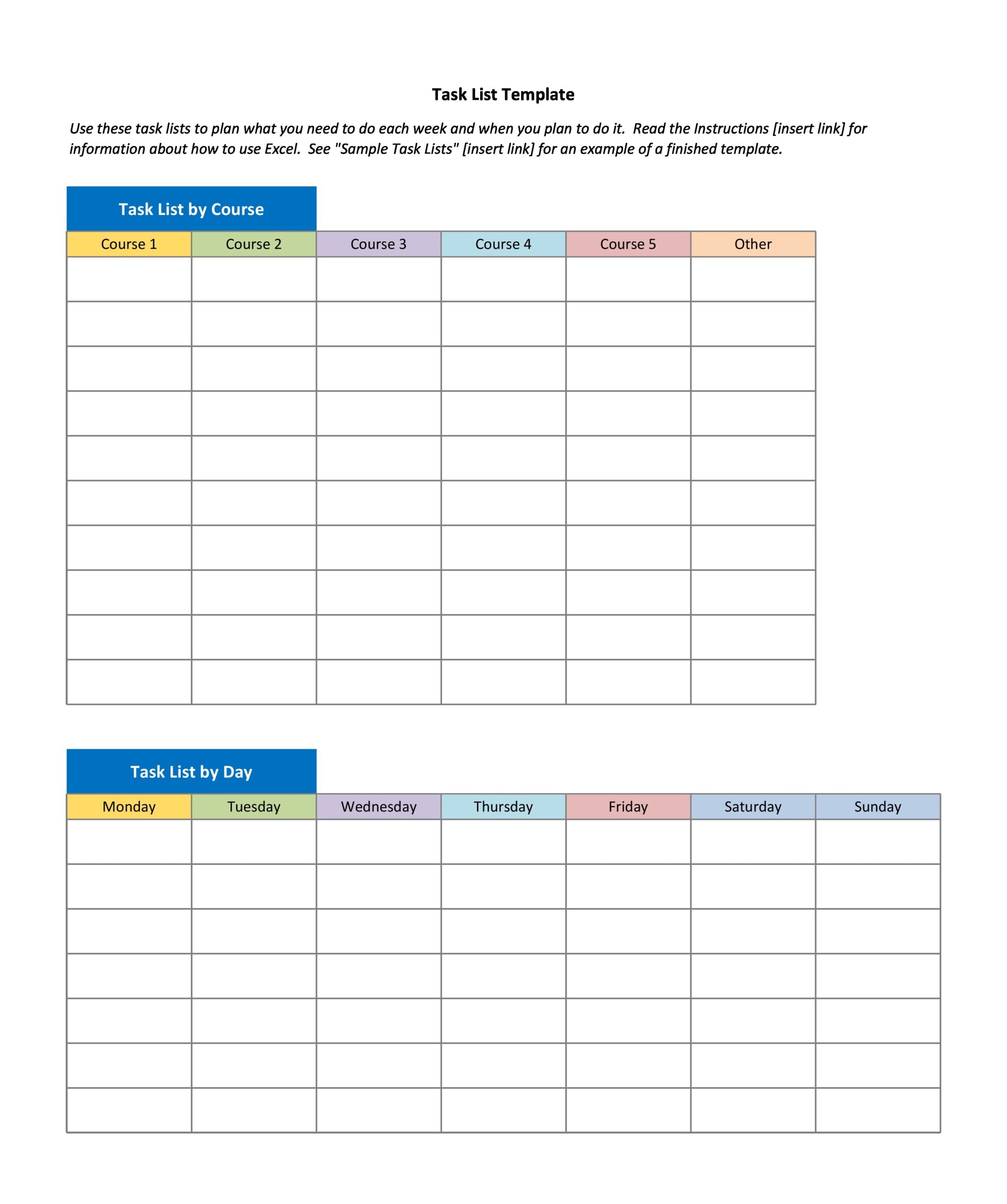 To Do List For Employees Template - task list