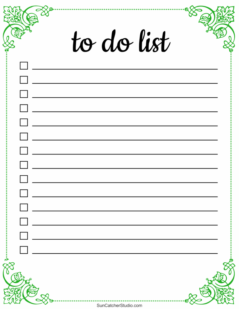 To Do List Free Printable Template - to do list