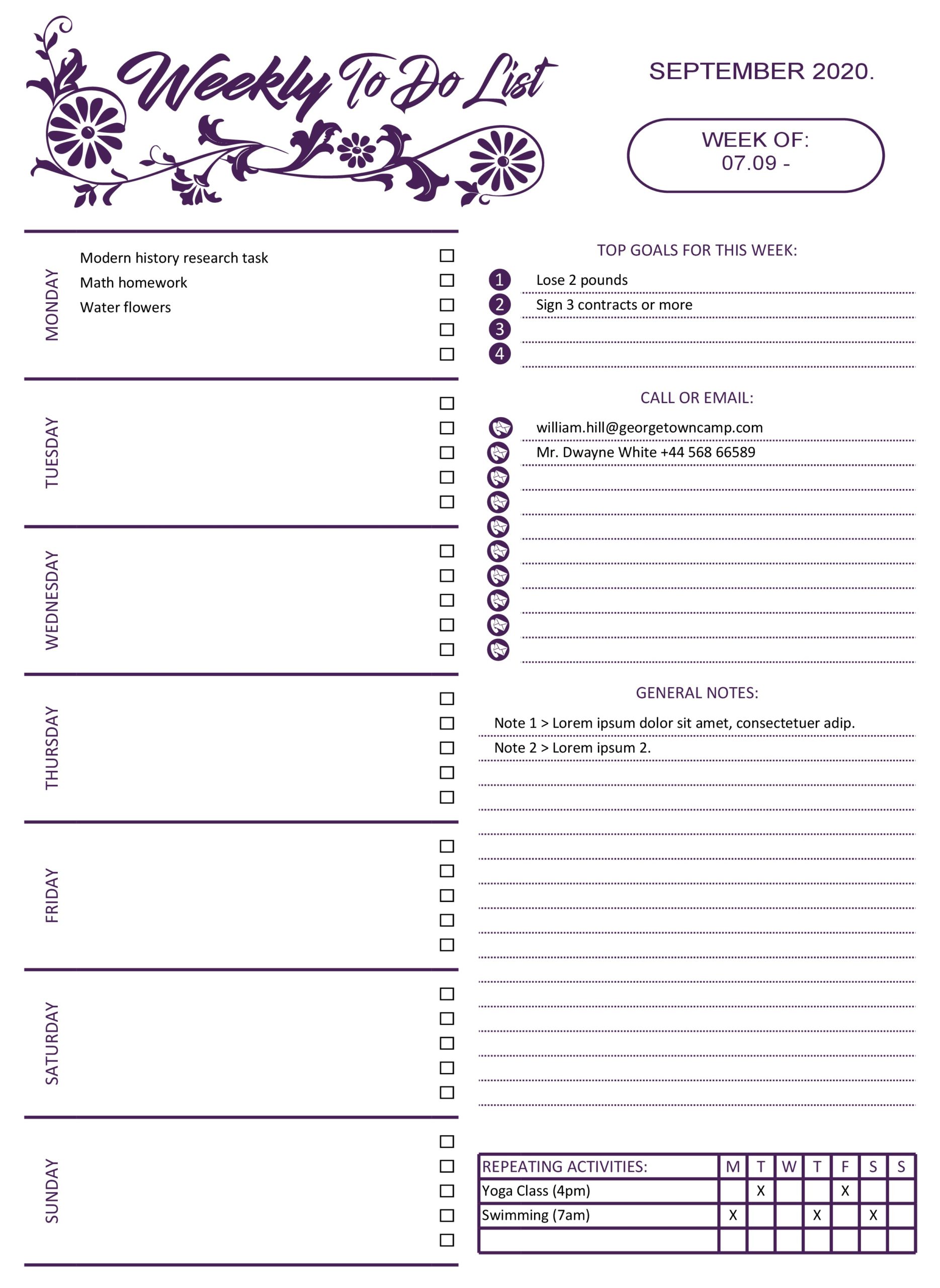 To Do List Free Templates - to do list
