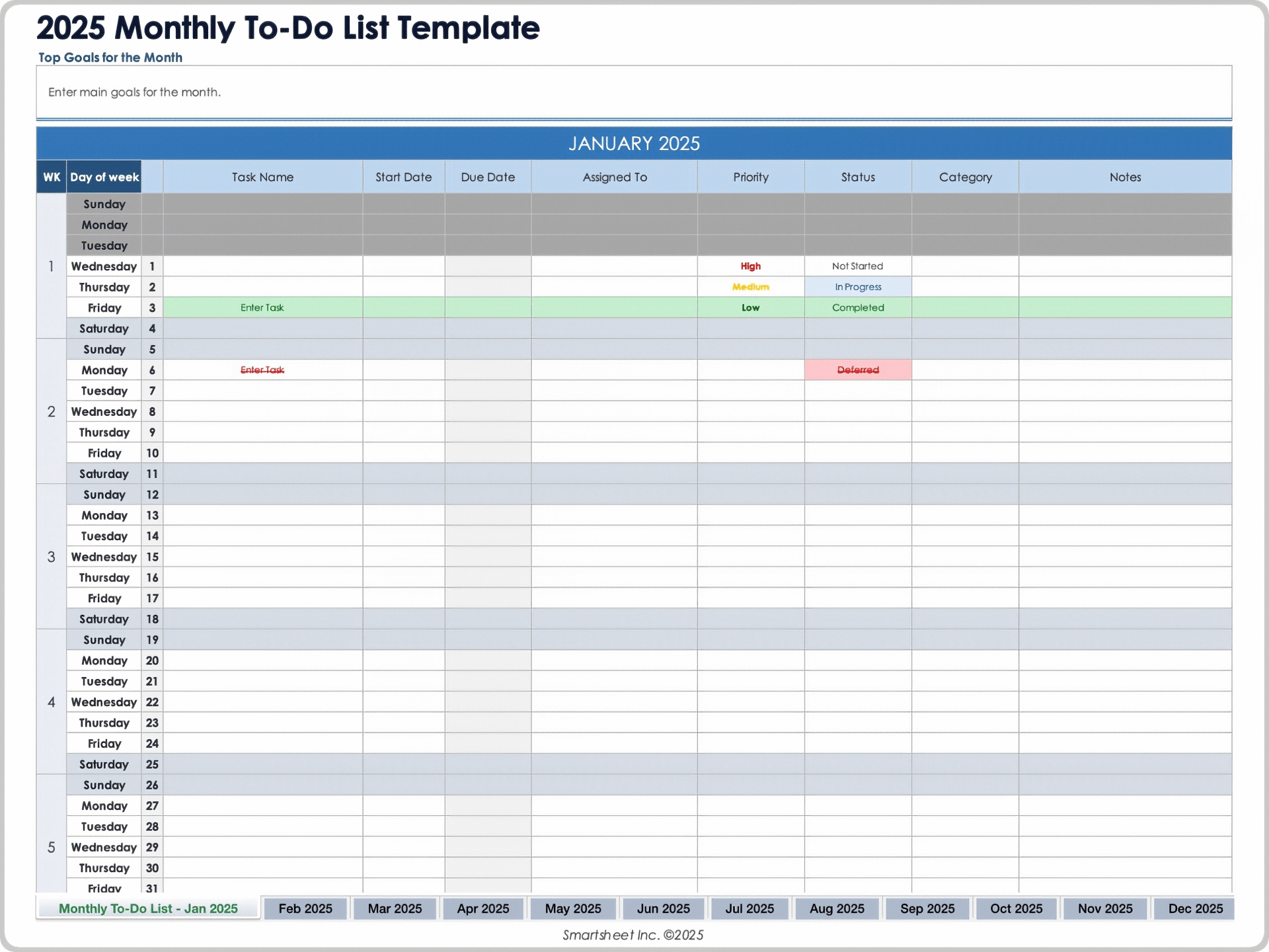 To Do List Monthly Template - best to do list excel templates