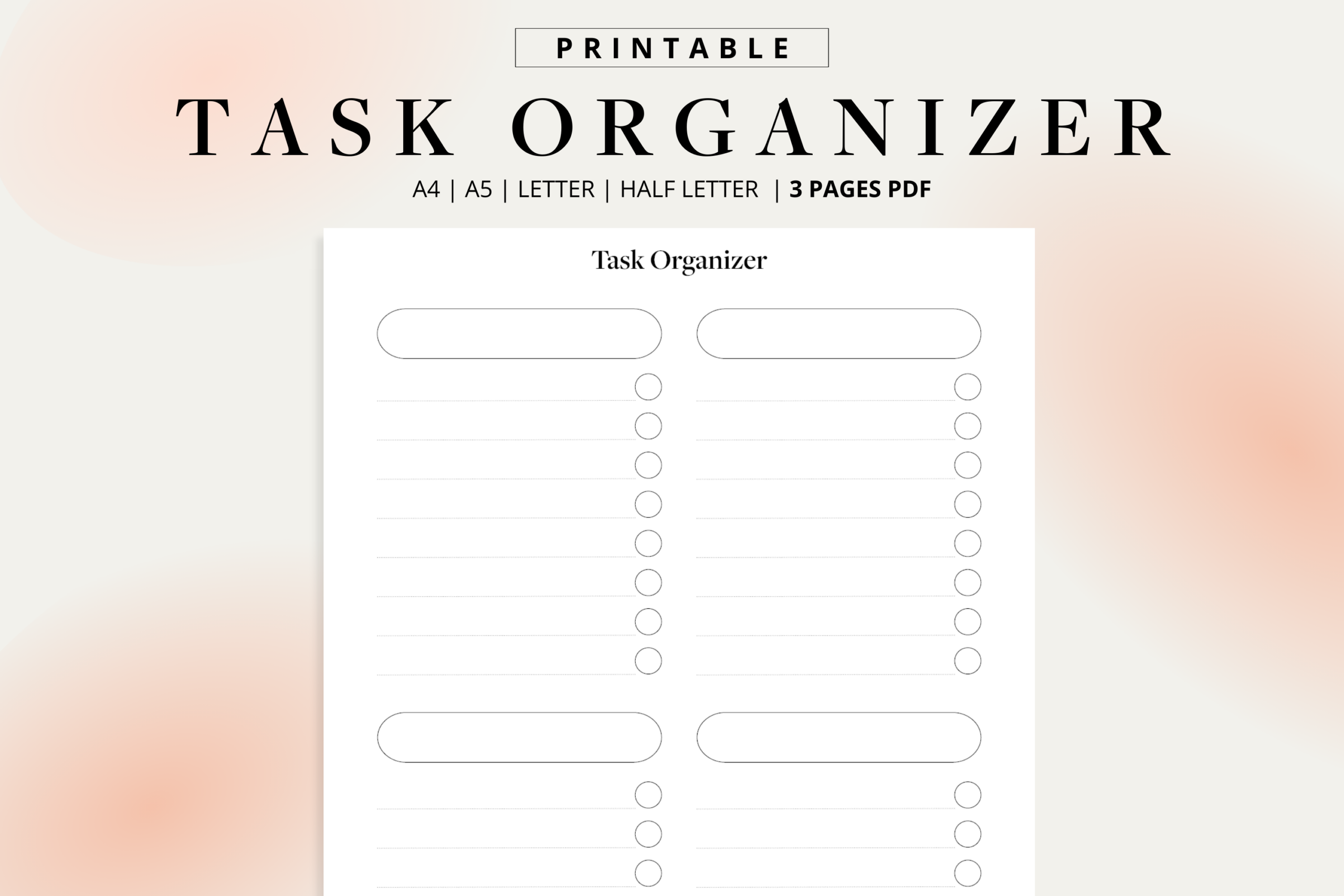 To Do List Organizer Template - task organizer printable to do list