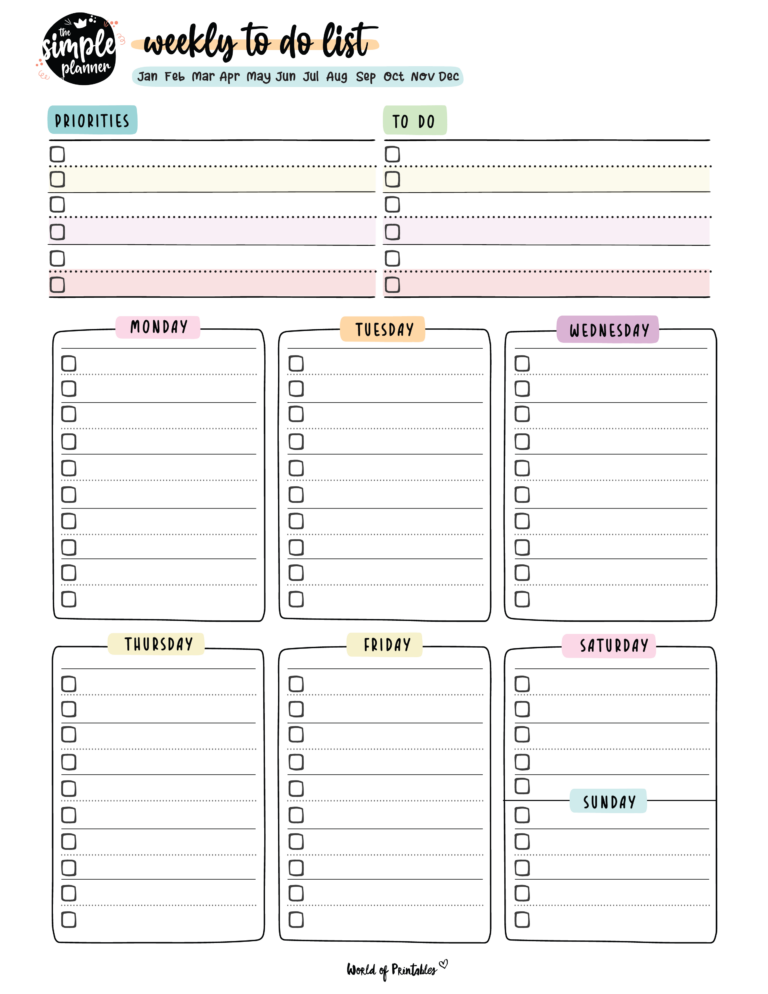 To Do List Sample Template - weekly to do list template