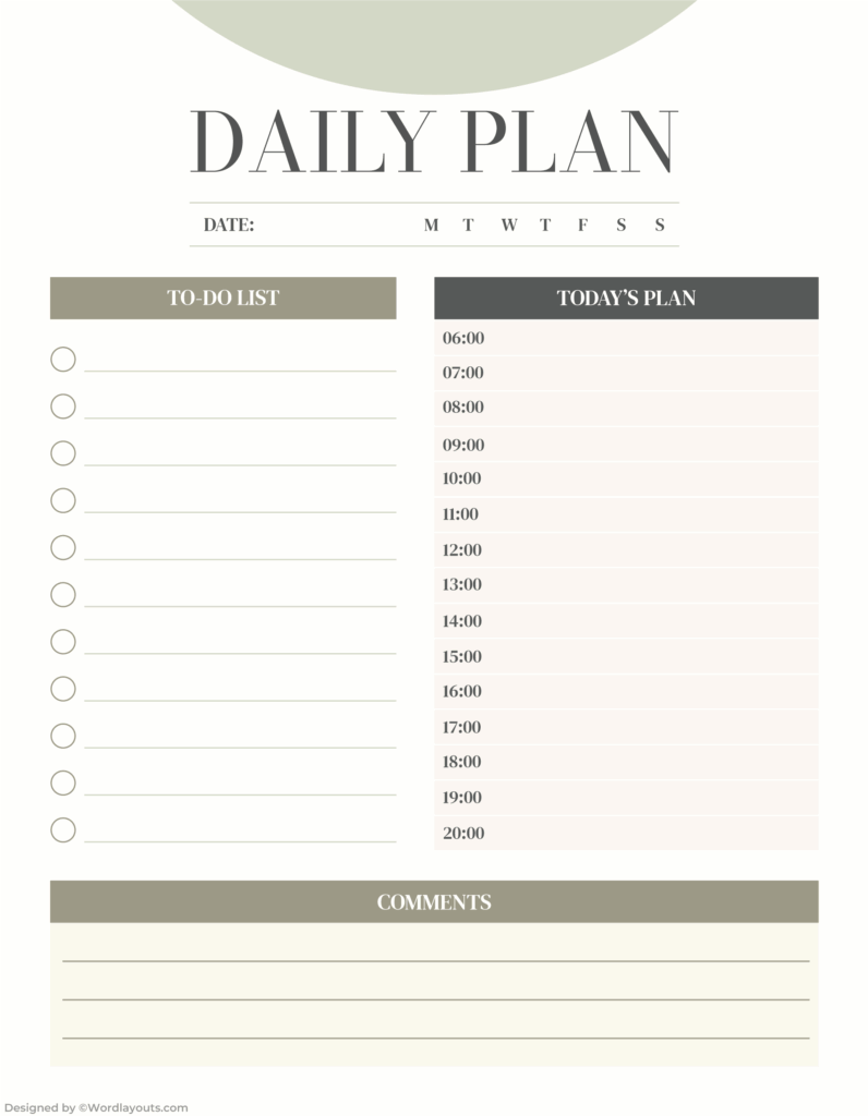 To Do List Schedule Template - minimalist to do schedule daily template