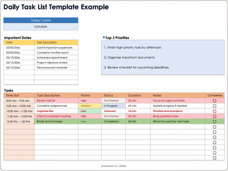 To Do List Table Template - best to do list excel templates