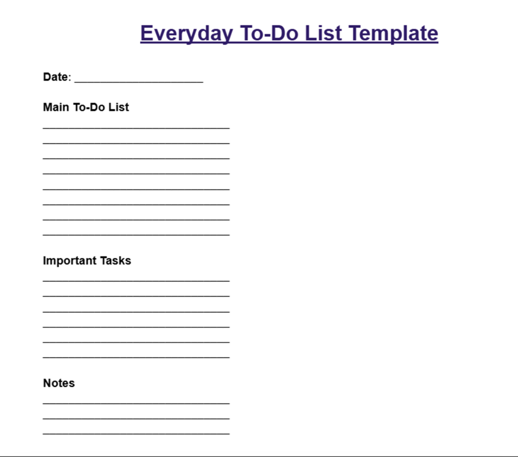 to do list template