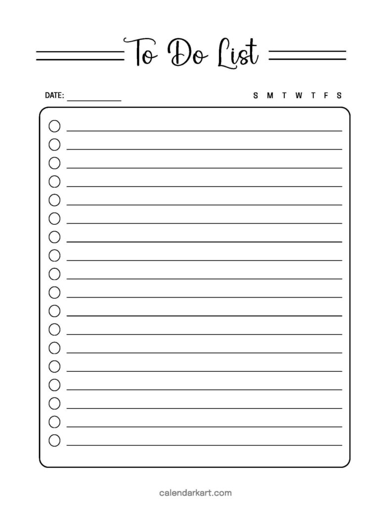 to do list template