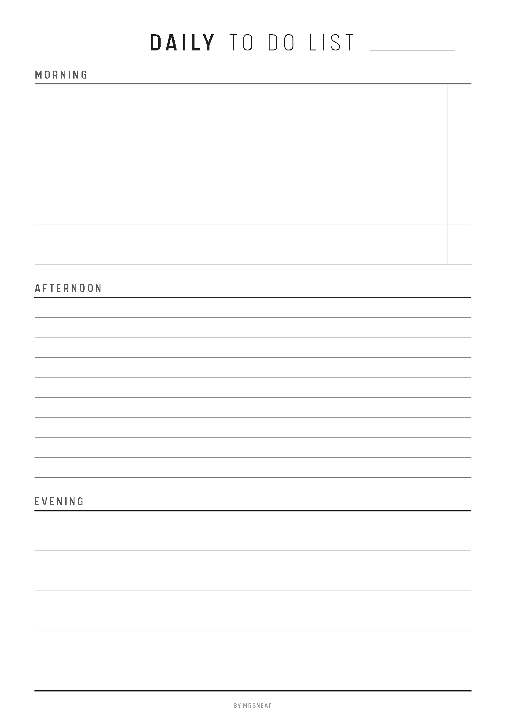 To Do List Template Daily - weekly daily to do list printable