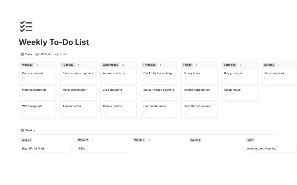 To Do List Template For Desktop - to do lists