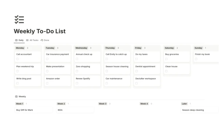 To Do List Template For Desktop - to do lists