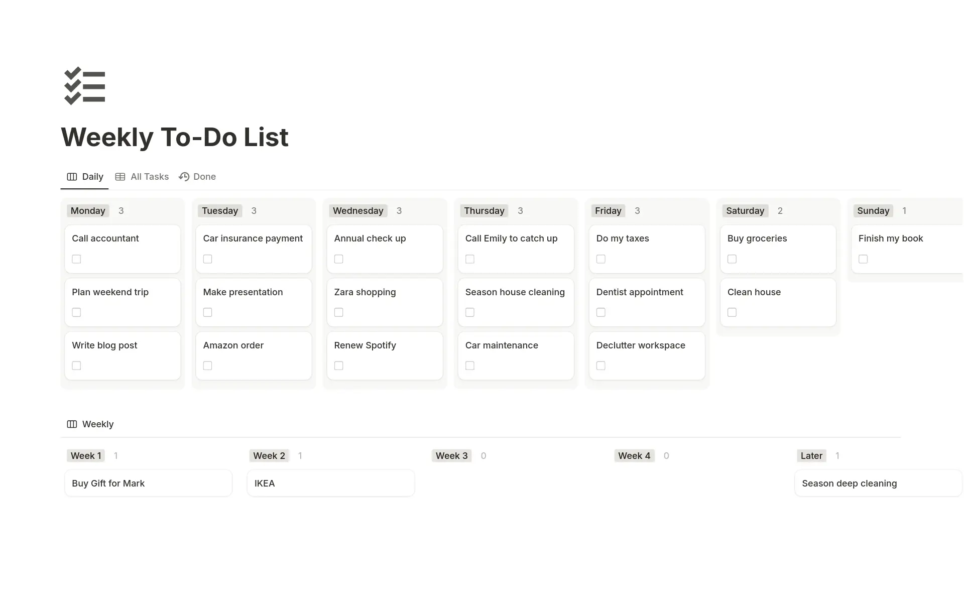 To Do List Template For Desktop - to do lists